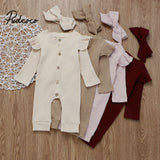 pudcoco Baby Girl Boy Cotton Clothes Knitted Romper Jumpsuit Headband Autumn Outfits Costume Toddler Girls Winter Clothing Set
