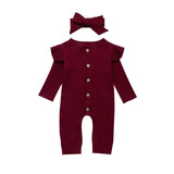 pudcoco Baby Girl Boy Cotton Clothes Knitted Romper Jumpsuit Headband Autumn Outfits Costume Toddler Girls Winter Clothing Set