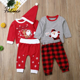 pudcoco 2019 Baby Girls Boys Clothes Newborn For Female Outfit Infant Clothing Set My First Christmas Children Xmas Suits 3pcs
