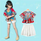 2019 Fashion Girls' Clothing Short Sleeved T - shirt Shorts Two piece summer suit