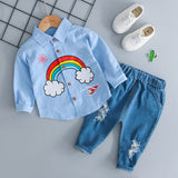 Boys' Clothing Sets Children's Suit 2019 Summer New Boys Suits Summer CottO-Neck Giraffe Children's Suit Baby Two-piece Suits