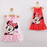 2019 New Baby Girl Summer Dress Girls Minnie Mouse Pink Red Dress Girl's Casual Fashion kids clothing Party Dress