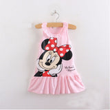 2019 New Baby Girl Summer Dress Girls Minnie Mouse Pink Red Dress Girl's Casual Fashion kids clothing Party Dress