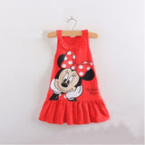 2019 New Baby Girl Summer Dress Girls Minnie Mouse Pink Red Dress Girl's Casual Fashion kids clothing Party Dress