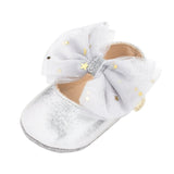 Baby Girl Bling PU Leather Shoes Kid Canvas Moccasins First Walkers Crown Bow Soft Soled Non-slip Footwear Crib Shoes