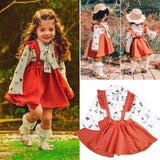 Kids Baby Girl Clothes Long Sleeve T-shirt+Overall Skirt Casual 2PCS suits Girls' Clothing Sets Children's Clothing Suits