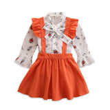 Kids Baby Girl Clothes Long Sleeve T-shirt+Overall Skirt Casual 2PCS suits Girls' Clothing Sets Children's Clothing Suits