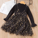 2019 Toddler Girl's Elegant Clothes Set Long Sleeve Vintage Jacket Dress Sweet Kids Girl Clothing Suit Little Girls Dresses Vestidos