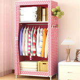 minimalist modern non-woven fabric closet baby storage cabinet folding steel single wardrobe bedroom furniture