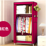minimalist modern non-woven fabric closet baby storage cabinet folding steel single wardrobe bedroom furniture