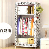 minimalist modern non-woven fabric closet baby storage cabinet folding steel single wardrobe bedroom furniture