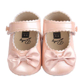 Huang Neeky W#5 Fashion Daily Baby Girl Bowknot Leater Shoes Sneaker Anti-slip Soft Sole Toddler Comfortable