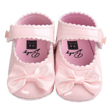 Huang Neeky W#5 Fashion Daily Baby Girl Bowknot Leater Shoes Sneaker Anti-slip Soft Sole Toddler Comfortable