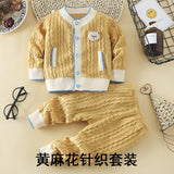 2019 New Arrival Autumn Winter Long Sleeve Toddler Knit Sweater Suit Baby Boy's Clothing Sets Toddler Tracksuit Kids Cardigan
