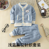 2019 New Arrival Autumn Winter Long Sleeve Toddler Knit Sweater Suit Baby Boy's Clothing Sets Toddler Tracksuit Kids Cardigan