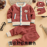 2019 New Arrival Autumn Winter Long Sleeve Toddler Knit Sweater Suit Baby Boy's Clothing Sets Toddler Tracksuit Kids Cardigan