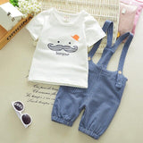 IENENS Summer Baby Infant Boys Clothing Sets Children Boy's Outfits Suits Kids Toddler Boy Short Sleeves T-shirt + Overalls 1-5Y