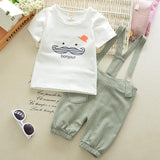 IENENS Summer Baby Infant Boys Clothing Sets Children Boy's Outfits Suits Kids Toddler Boy Short Sleeves T-shirt + Overalls 1-5Y