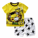 Children clothing cartoon T-shirt + shorts baby boy's suit set Kids short sleeve cotton For 3M-3T Boy 2pcs/set