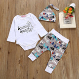 2019 kids boys autumn style infant clothes baby clothing sets girls Cotton Jumpsuits+pants+hat 3pc ssuit baby clothes