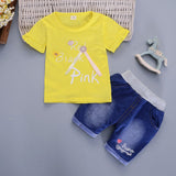 Girls IENENS 2PC Summer Girl's Clothing Sets Kids Baby Toddler Girl Outfits Suits Children Cotton Short Sleeves T-shirt + Pants