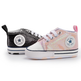 Shoes 2019 New color newborn baby girl shoes pink princess Soft Anti-Slip Bling Flash First Walkers Canvas Crib Infant Toddler Shoes