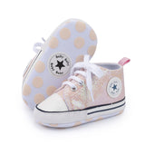 Shoes 2019 New color newborn baby girl shoes pink princess Soft Anti-Slip Bling Flash First Walkers Canvas Crib Infant Toddler Shoes