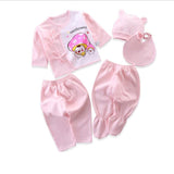 Newborn Infant Baby Suits Boys Girls Clothes Sets tops Pants bibs hats Girl Clothing set for baby girls outfit 5PCS/SET
