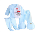 Newborn Infant Baby Suits Boys Girls Clothes Sets tops Pants bibs hats Girl Clothing set for baby girls outfit 5PCS/SET