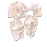 Newborn Infant Baby Suits Boys Girls Clothes Sets tops Pants bibs hats Girl Clothing set for baby girls outfit 5PCS/SET