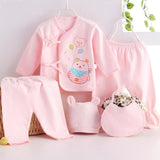 Newborn Infant Baby Suits Boys Girls Clothes Sets tops Pants bibs hats Girl Clothing set for baby girls outfit 5PCS/SET