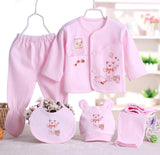 Newborn Infant Baby Suits Boys Girls Clothes Sets tops Pants bibs hats Girl Clothing set for baby girls outfit 5PCS/SET