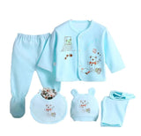 Newborn Infant Baby Suits Boys Girls Clothes Sets tops Pants bibs hats Girl Clothing set for baby girls outfit 5PCS/SET