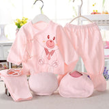 Newborn Infant Baby Suits Boys Girls Clothes Sets tops Pants bibs hats Girl Clothing set for baby girls outfit 5PCS/SET