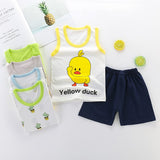 2PCS hot sell boy 2019 summer clothing set sleeveless Cartoon Animal Print Tops Vest +short pants children boy's clothes sets