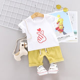 2019 Summer Children's Short Sleeve T-shirts Pants SuitThin Baby Boys Girls Two-Piece Boy's Cotton C T-shirt Shorts Sets