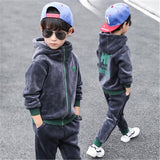 Winter Boy Clothing Sets Hooded Zipper Thicken Jacket Sports Trousers Boy's Tracksuit Sets Kids Boy Clothing Sets roupa infantil