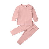 2pcs Newborn Infant Baby Kid Boy Girl Clothes Jumpsuit Romper Leggings Pants Set Pure Color Autumn Winter Warm