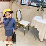 Girls 2019 New Children Korean Girl's Wool Knitted Suit Top + Half Skirt Two-piece Suit Kids Baby Clothing Sets Girls Pullover Sweater