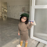 Girls 2019 New Children Korean Girl's Wool Knitted Suit Top + Half Skirt Two-piece Suit Kids Baby Clothing Sets Girls Pullover Sweater