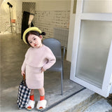 Girls 2019 New Children Korean Girl's Wool Knitted Suit Top + Half Skirt Two-piece Suit Kids Baby Clothing Sets Girls Pullover Sweater