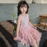 girl's princess 2019 party dresses kids performan show tutu dress children's clothing baby girls 2 3 4 5 6 7 8 9 10 lace clothes