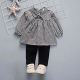 IENENS 2PC Girls Princess Clothes Clothing Sets Kids Children Girl Outfits Suits Baby Toddler Girl's Plaid Shirts + Pants 1-4Y