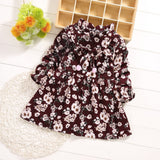 Floral Bow Children Clothing Toddler Baby Girls Dress Long Sleeve Princess Party Pageant Dresses Kids Clothes Girls Autumn Dress