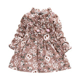Floral Bow Children Clothing Toddler Baby Girls Dress Long Sleeve Princess Party Pageant Dresses Kids Clothes Girls Autumn Dress