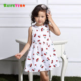 2019 Summer Kids Dress Sleeveless Princess Party Cherry Printed Dresses Children Girl's Clothing Baby Girl Vestido