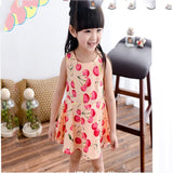 2019 Summer Kids Dress Sleeveless Princess Party Cherry Printed Dresses Children Girl's Clothing Baby Girl Vestido
