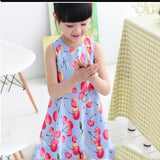 2019 Summer Kids Dress Sleeveless Princess Party Cherry Printed Dresses Children Girl's Clothing Baby Girl Vestido