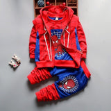 Spider brand cartoon kids boutique clothing suit boy sportswear high quality baby girl's clothes (vest + T-shirt + pants) 3 pcs