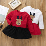 Autumn Infant Baby Christmas Dresses Long Sleeve Dress Girl Toddler Princess Dresses Cartoon Cute Toddler Girls Clothing Dresses